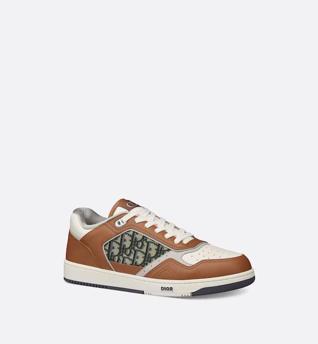 Giày Dior B27 Low-Top Sneaker Nam Nâu Trắng